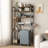 8-Tier Over The Toilet Storage With Side Rack, Over Toilet Storage Rack With Adjustable Shelf & Drain Basket, Freestanding Bathroom Organizer For Balcony, Laundry (Vintage Brown)