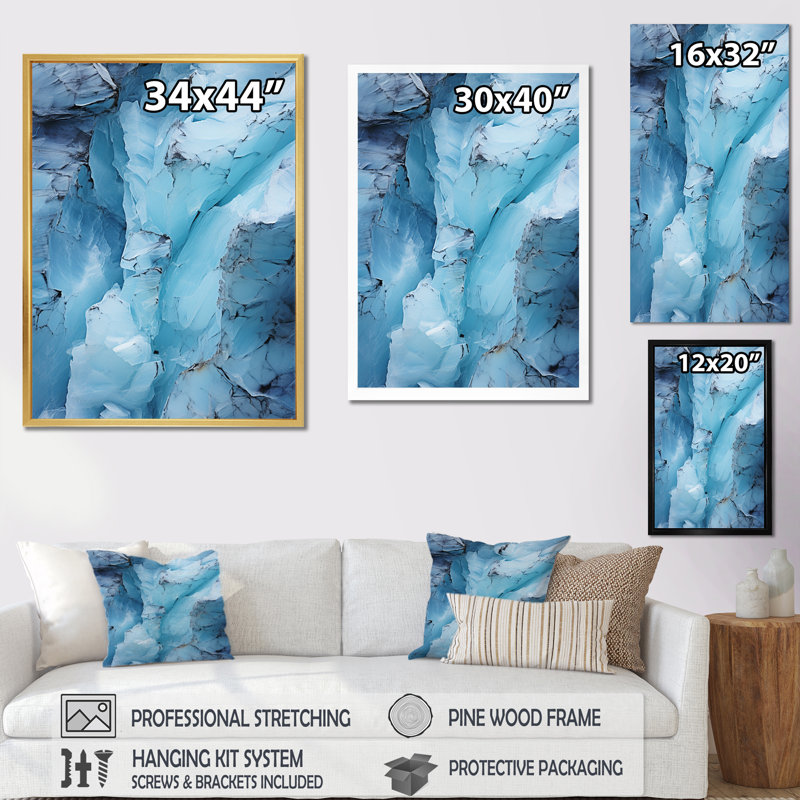 " Glacier Glaciers Edge II ", Natural Floater Frame, 40" H x 30" W x 1.5" D