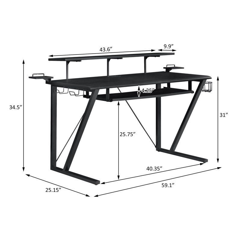 Bureau d'ordinateur l 59,1 po Maliek
