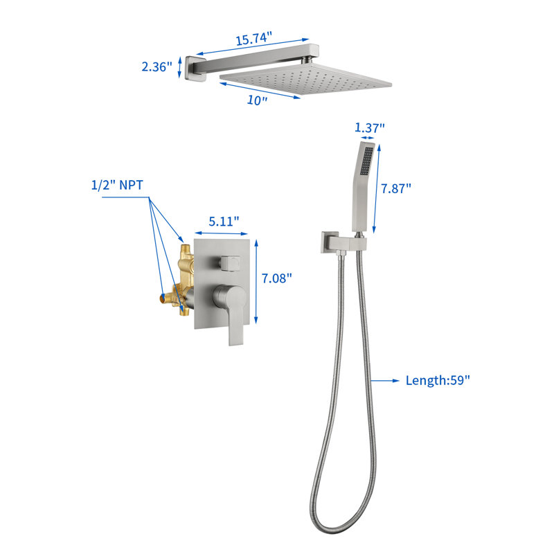 All-In-One Kit with Rough in-Valve, Brushed Nickel