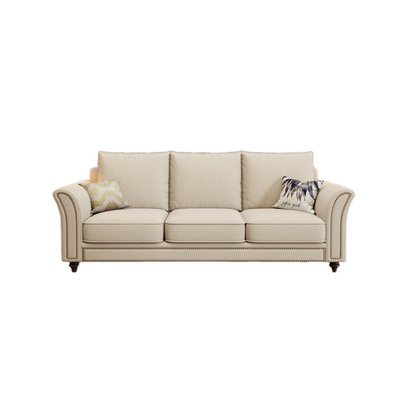 Petit canapé à accoudoirs évasés de style européen en tissu 86,6 po