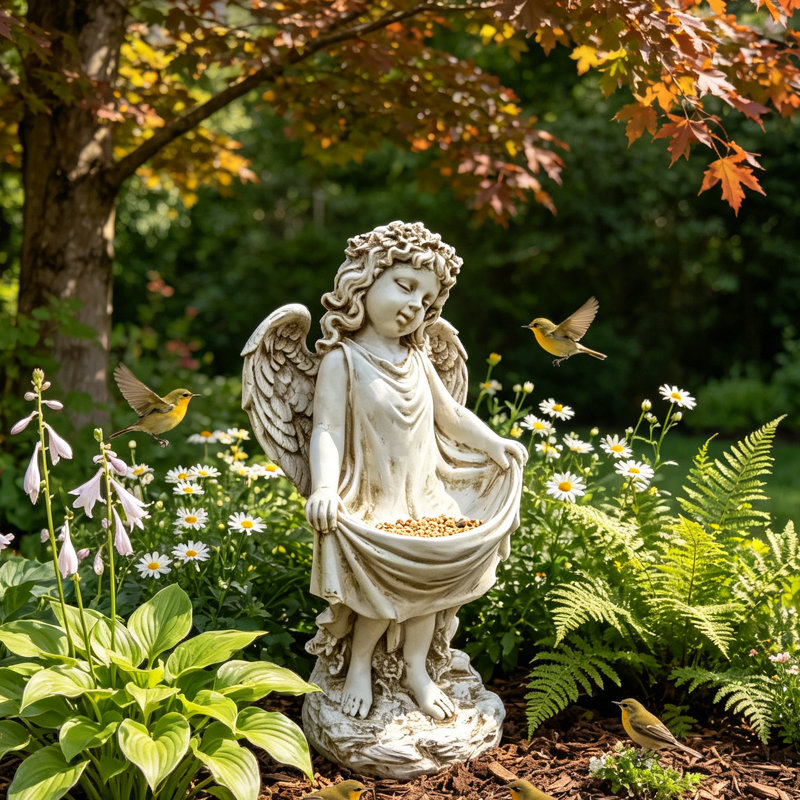 Sculpture d'ange chérubin résistante aux intempéries pour décoration intérieure et extérieure