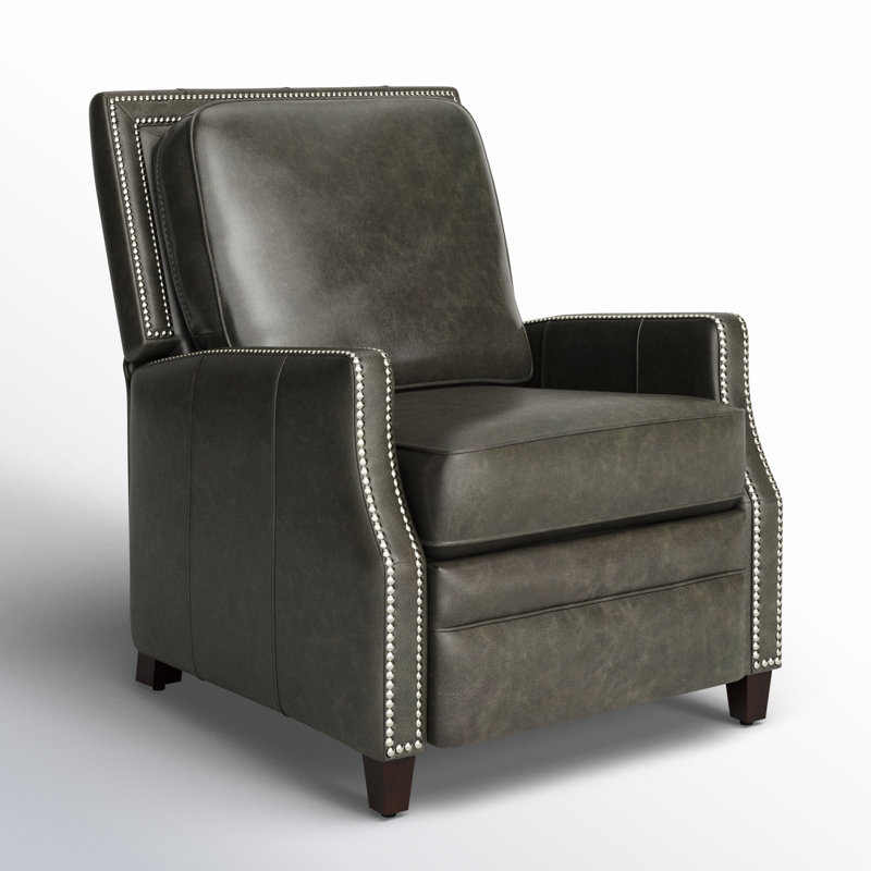 Couture Leather Recliner, Trends Aged Black Genuine Leather