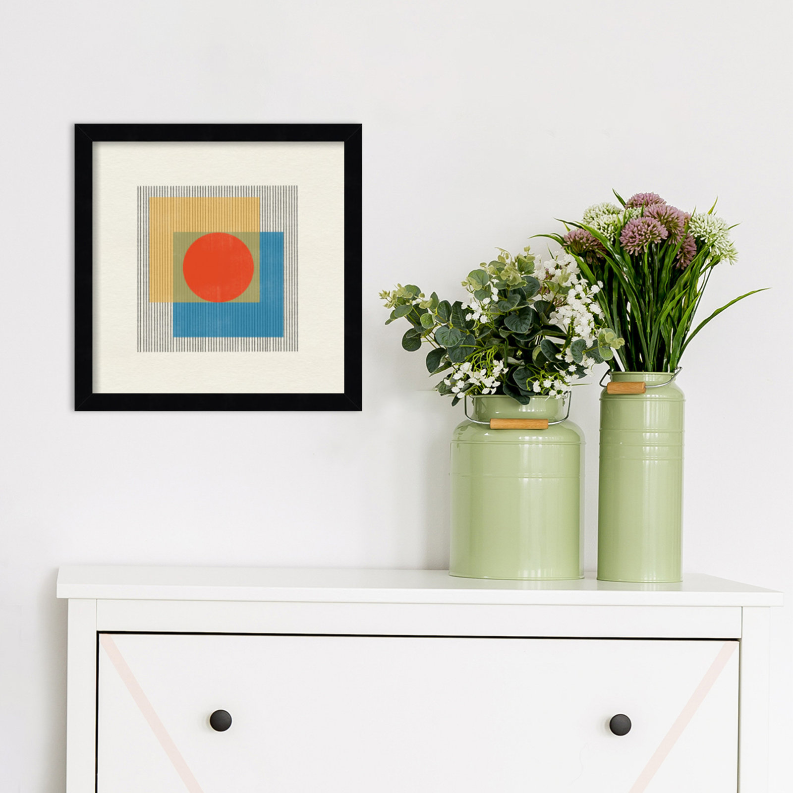 Midcentury Modern Object No 3 Print, 13" H x 13" W x 1" D, Black