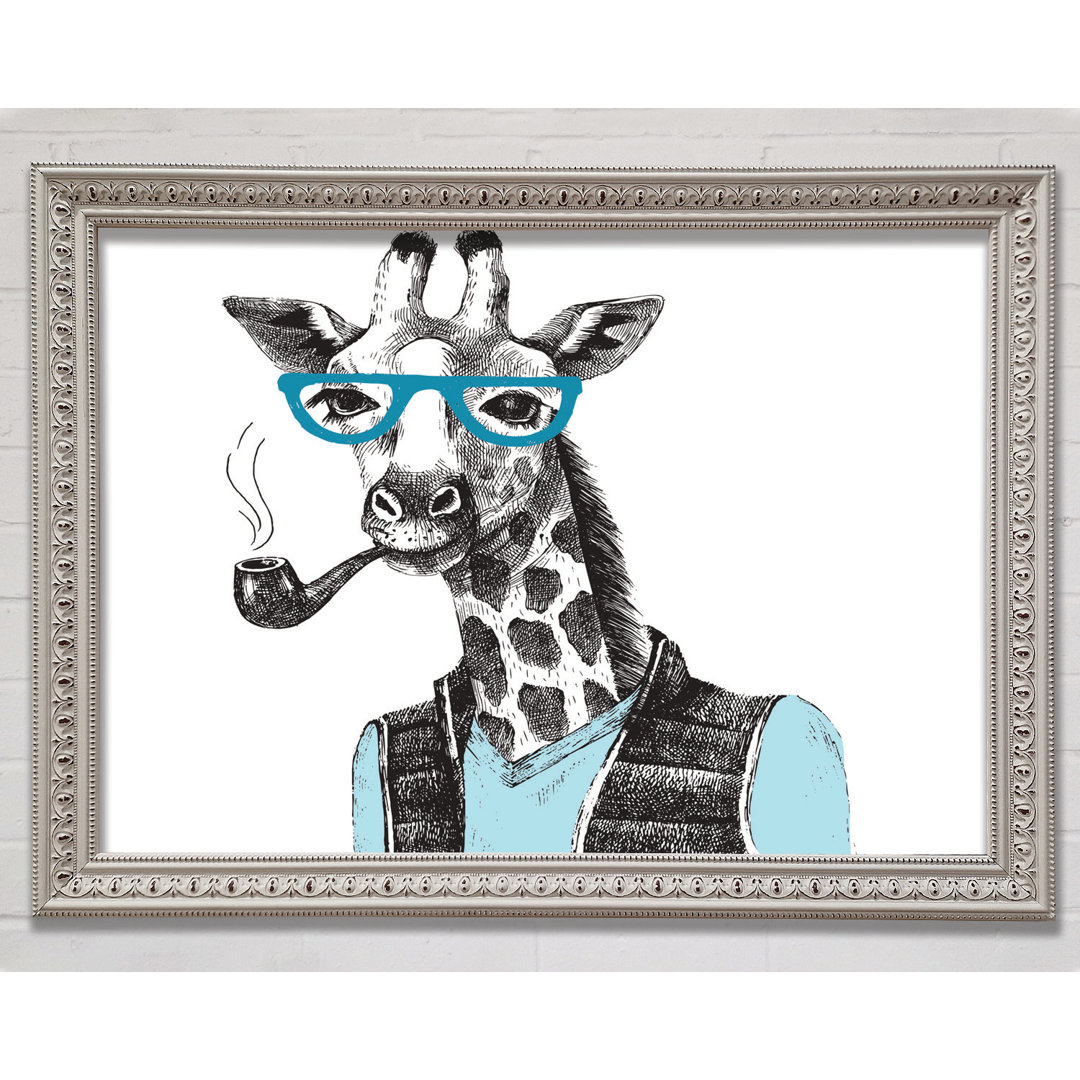 Die Giraffe mit Brille - Einzelner Bilderrahmen Kunstdrucke