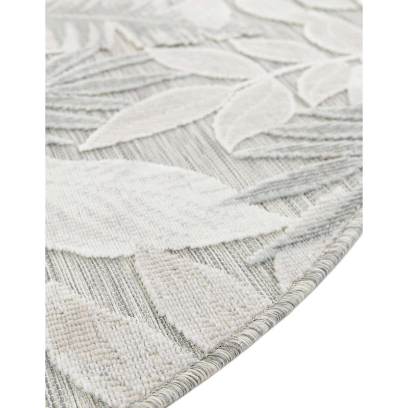 Tapis Fergent Leaves Wygant, Rond 4 pi 5 po