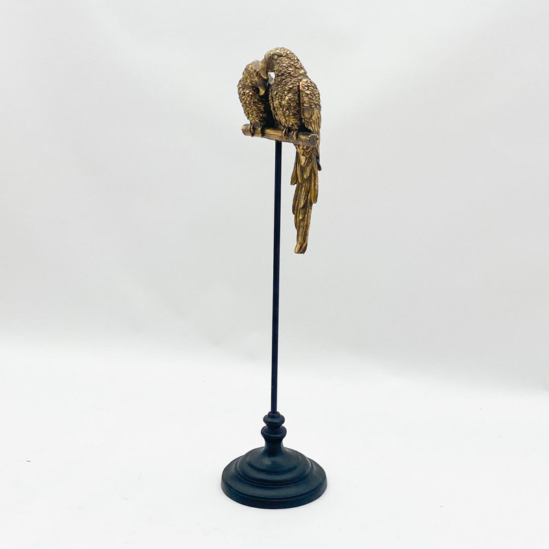 Edington Exotic Parrot Figurine | Large Realistic Decorative Animal Sculpture for Home and Garden Display