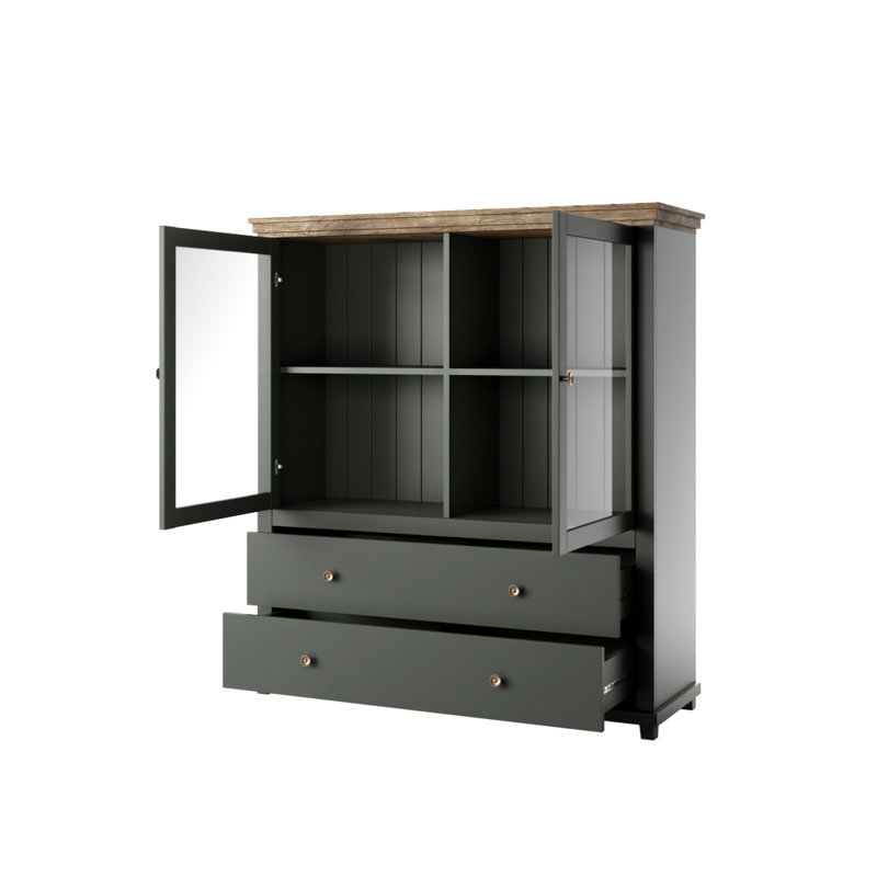Sabatino 126cm Sideboard, Green/Lefkas Oak