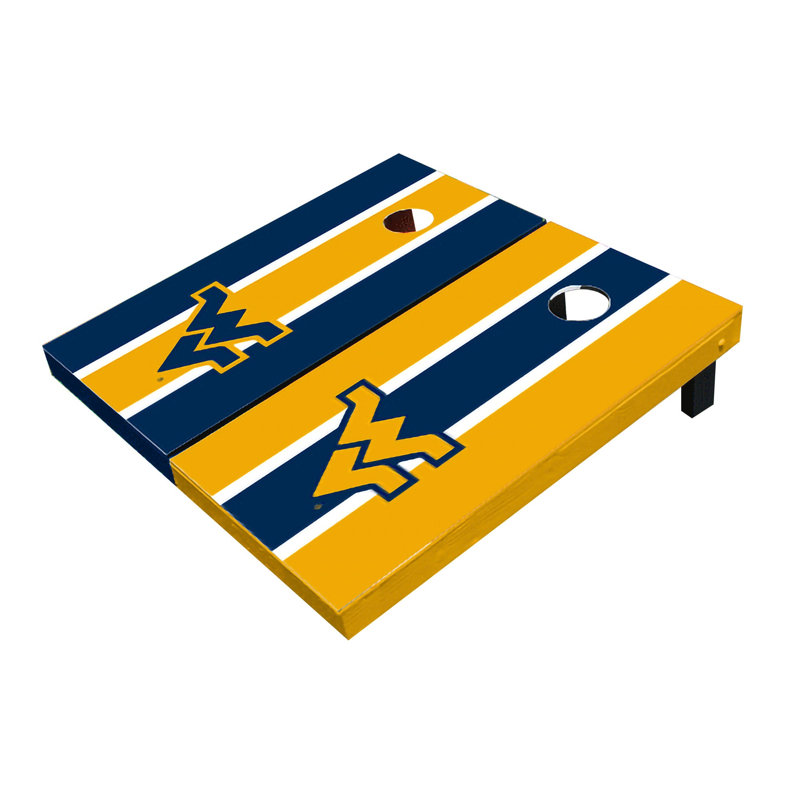 Planches de cornhole à rayures 2 'x 3' NCAA, Alternance, Mountaineers de West Virginia