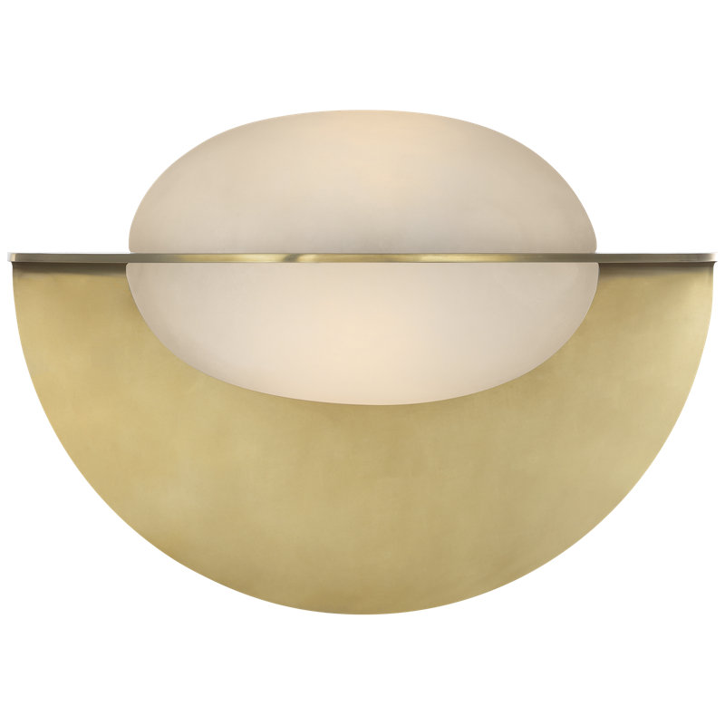 Kelly Wearstler Fosse 9" Invertable Oval Sconce, Antique-Burnished Brass