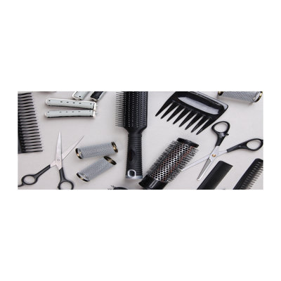 Tools For The Hairdresser - No Frame Print on Glass