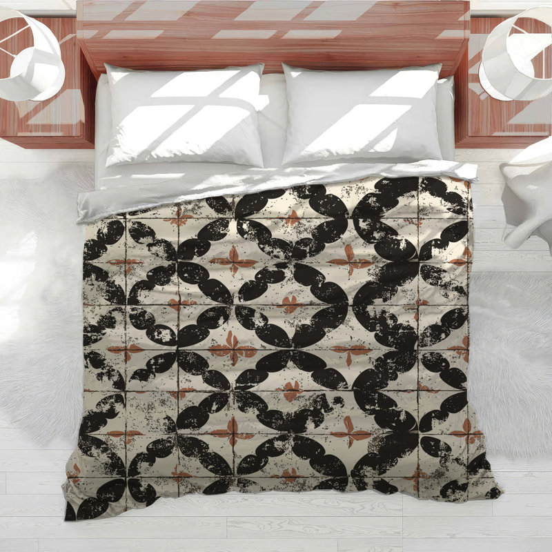 Édredon à motif de carrelage rétro, Édredon simple TG