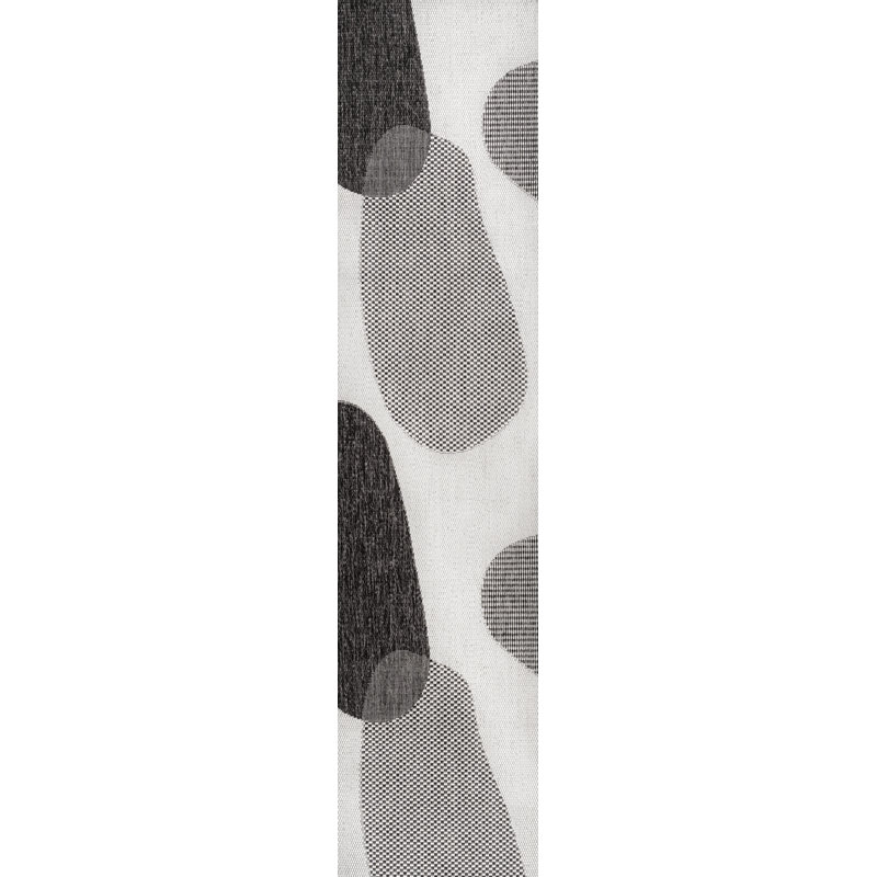 Daniel Modern Geometric Organic Shapes Cream/Black Indoor/Outdoor Rug, Runner 2' x 7'10"