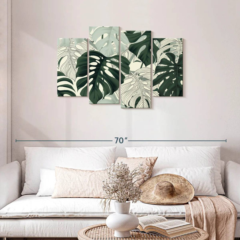 Feuilles Harnek Jungle Monstera, H 27 po x l 43 po