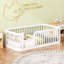 Structure de lit simple en bois avec clôture Wood, blanc