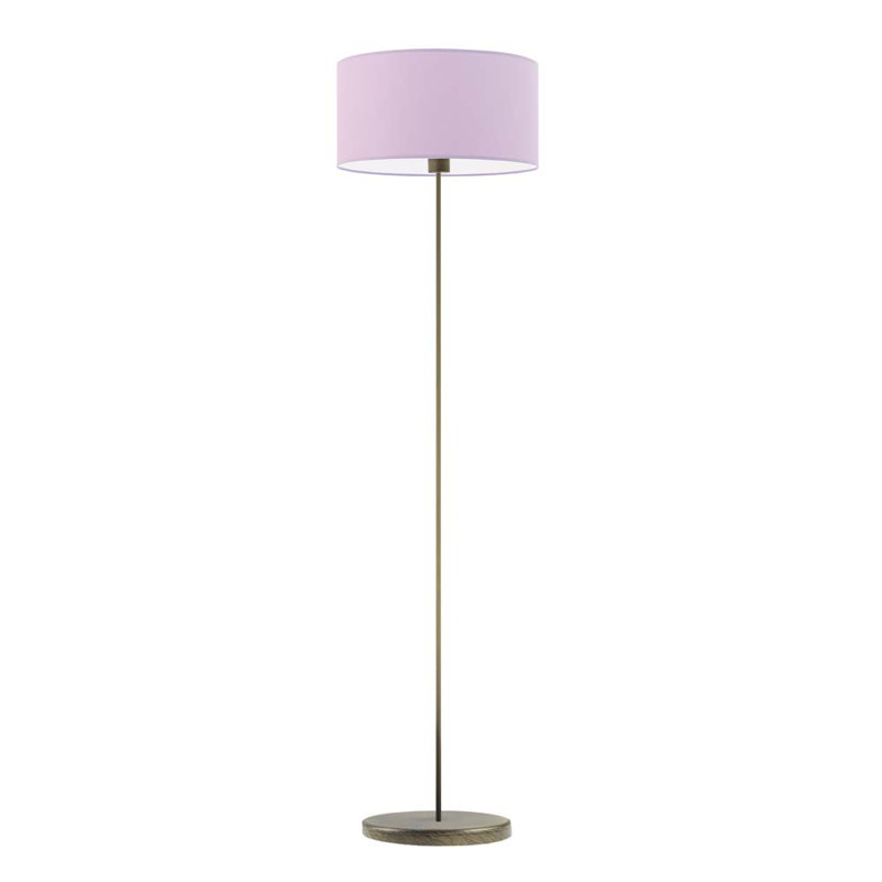 Askel 156cm Traditional Floor Lamp, Light Violet, Antique (Old) Gold