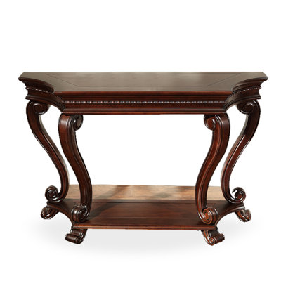 Console classique ornée avec pieds en cabriole à volutes