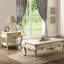Table de bout Dazzling Antique White avec grand tiroir de rangement et tablette inférieure Jolly