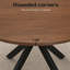 Table de salle à manger 47,2 "en bois massif pour 4 à 6 personnes avec base piédestal entrecroisée
