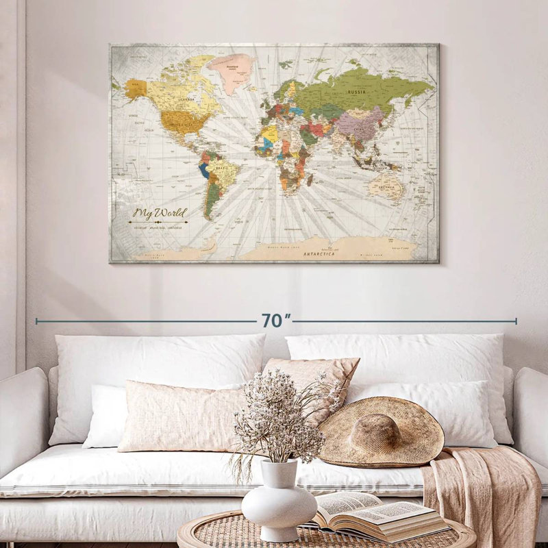 My World Amrico avec punaises IV, H 32 po x l 48 po