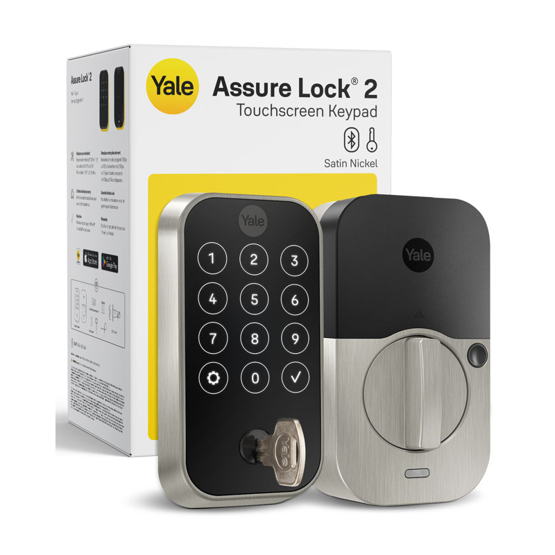 Verrouillage intelligent Yure Assure Lock à 2 touches avec Bluetooth Yale, Nickel satiné