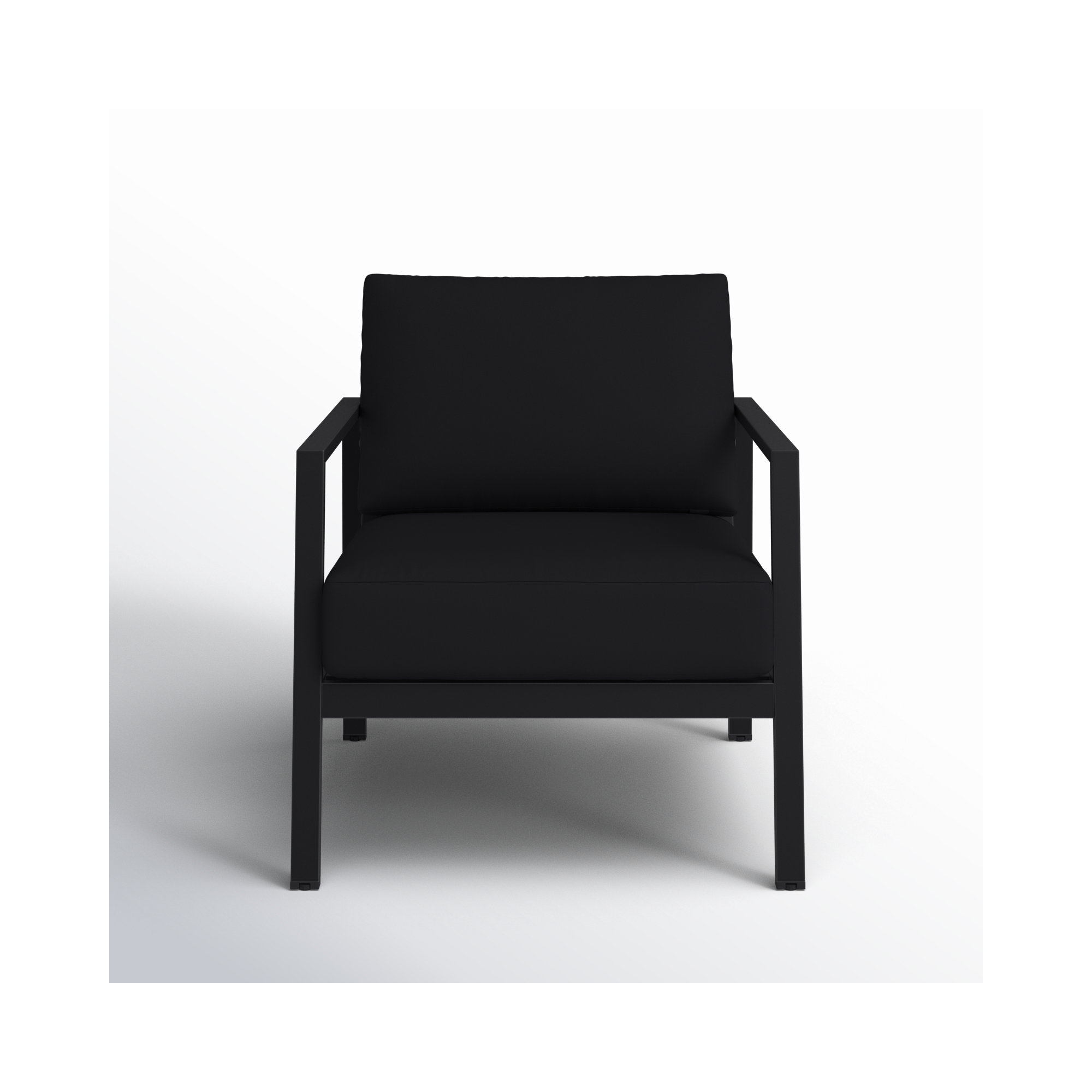 Armando Aluminum Outdoor Lounge Chair, Canvas Black Sunbrella® Canvas, Black