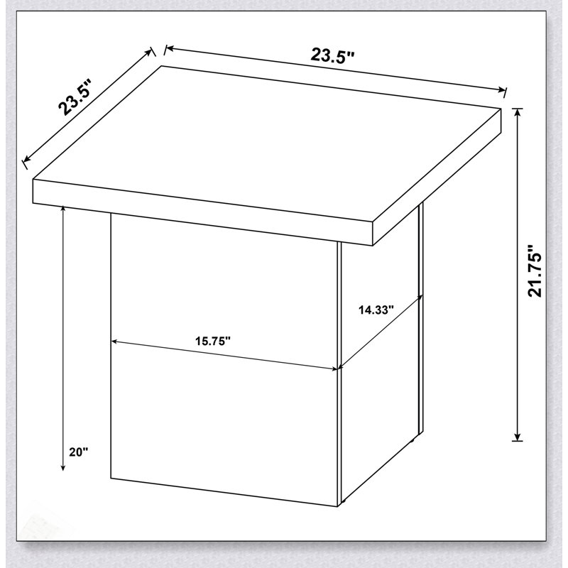 Table de bout carrée Exeter Mango avec stratifié écologique, durable et élégante pour les intérieurs modernes et rustiques