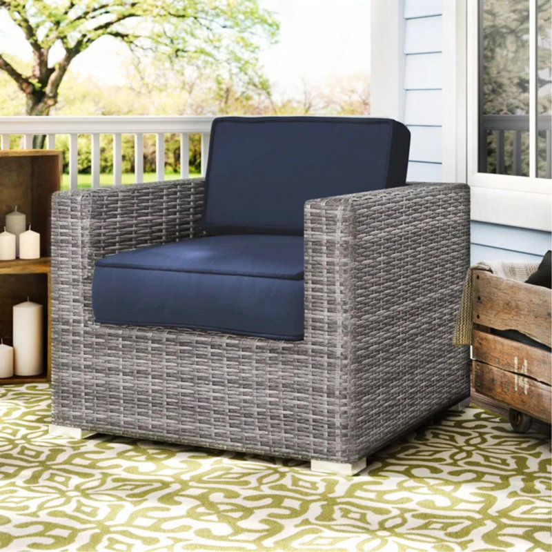 Wicker Club Chair  GREY