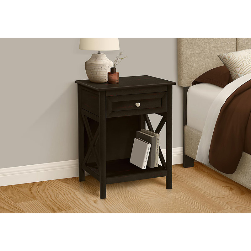 Table d'appoint décorative, table d'appoint, table basse, double couche, chambre à coucher, table de chevet, lampe de table, tiroirs de rangement, placage, style transitionnel