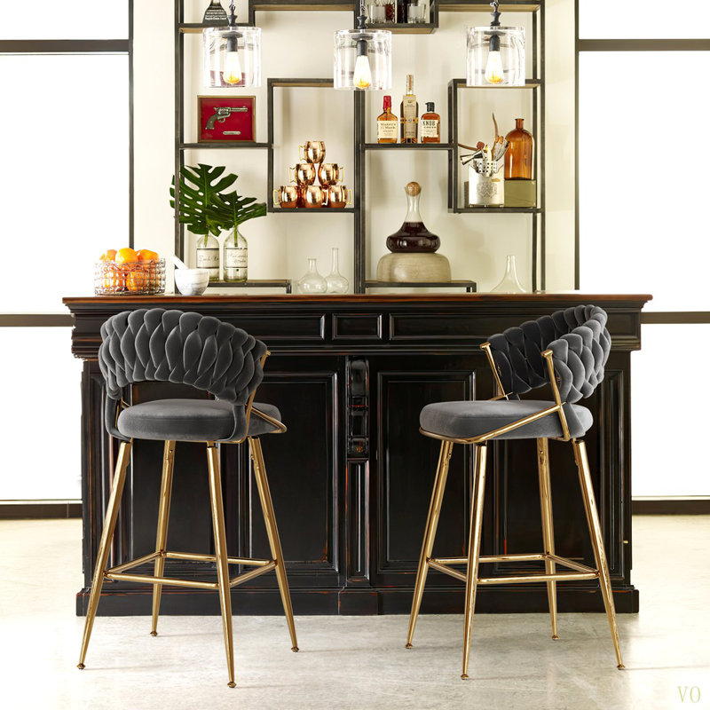 Tabouret de comptoir 25,2 po, Noir