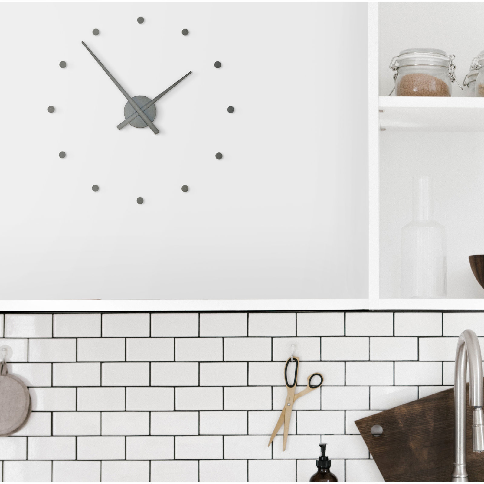 OJ Wall Clock, Gray, Small