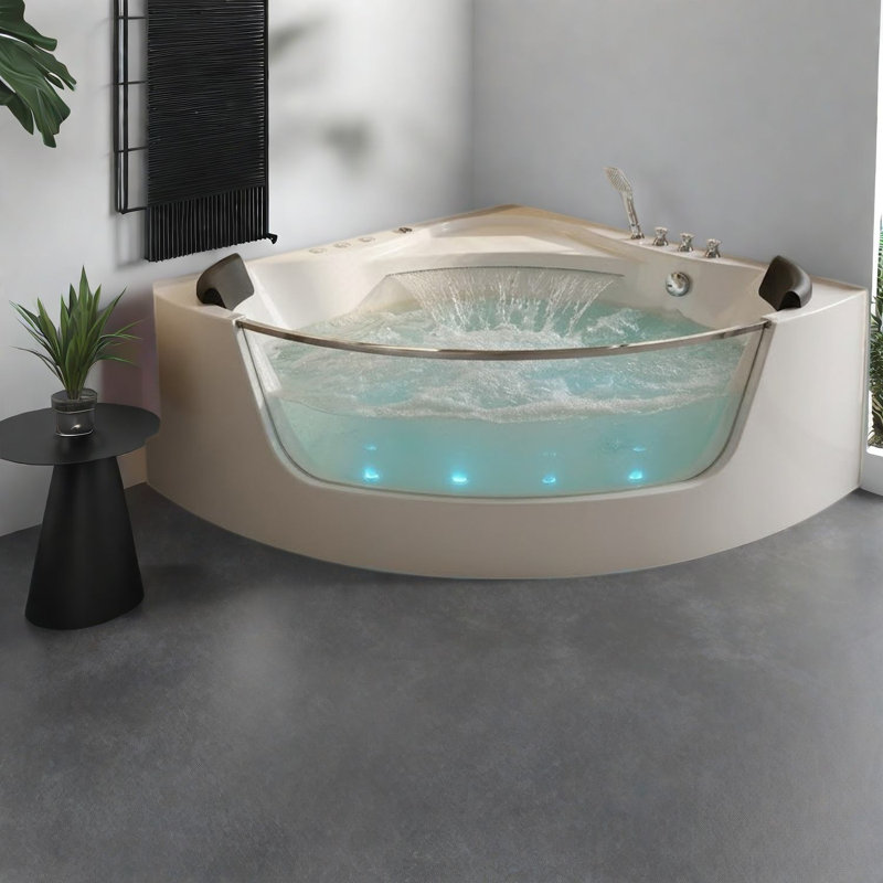 Baignoires à remous et bains à remous, spa d'angle moderne en acrylique de 150 cm pour la maison