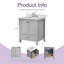 Meuble-lavabo autoportant de 76 cm avec lavabo et armoire de rangement en bois massif
