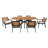 7-Piece Acacia Wood Dining Set with Cushioned Chairs
