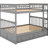 Full Over Gray Bunk Bed With Storage Function, Solid Wood Frame Drawers - Steady Convertible Bedroom-1529832537-1529832534