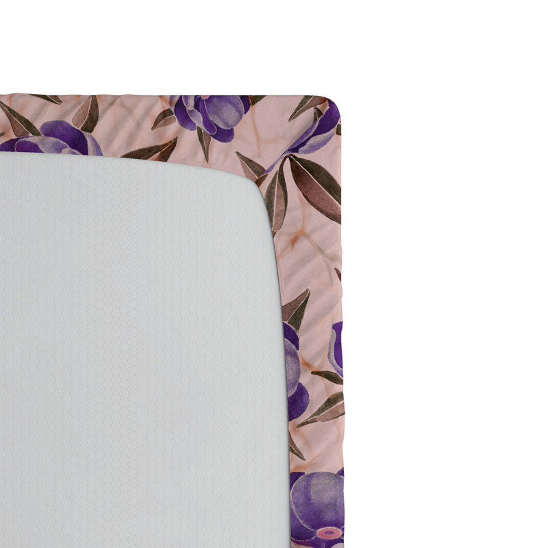 Microfiber Fitted Sheet, Twin Fitted Sheet, Blue Floral
