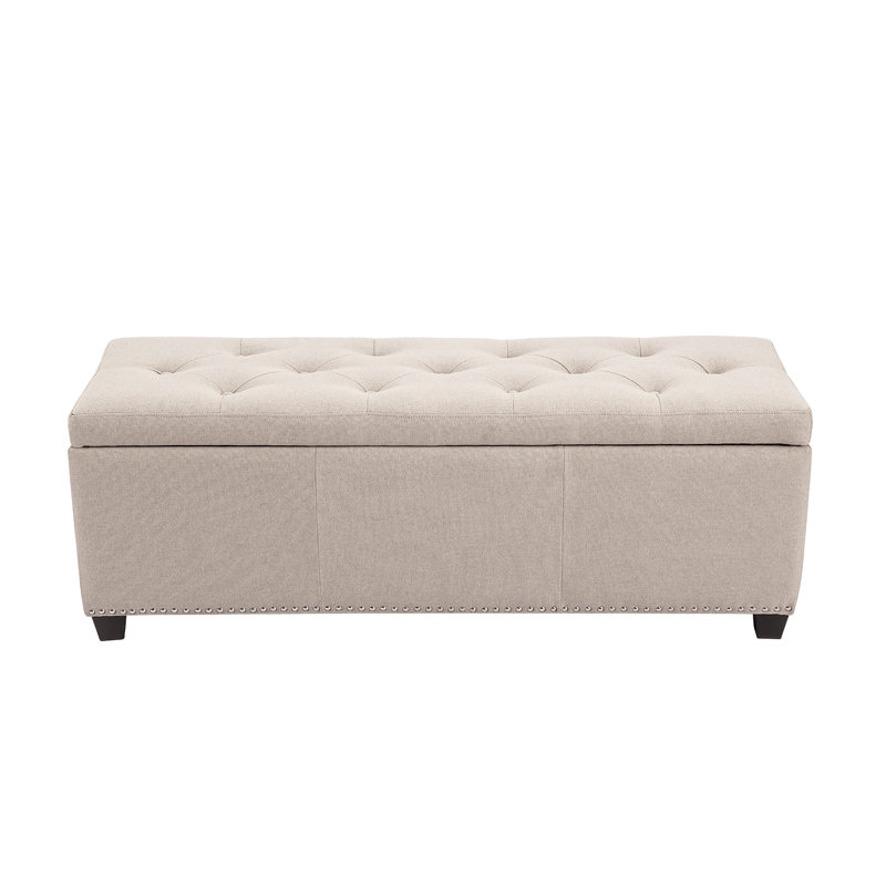 Allex Fabric Upholstered Storage Bench, Beige