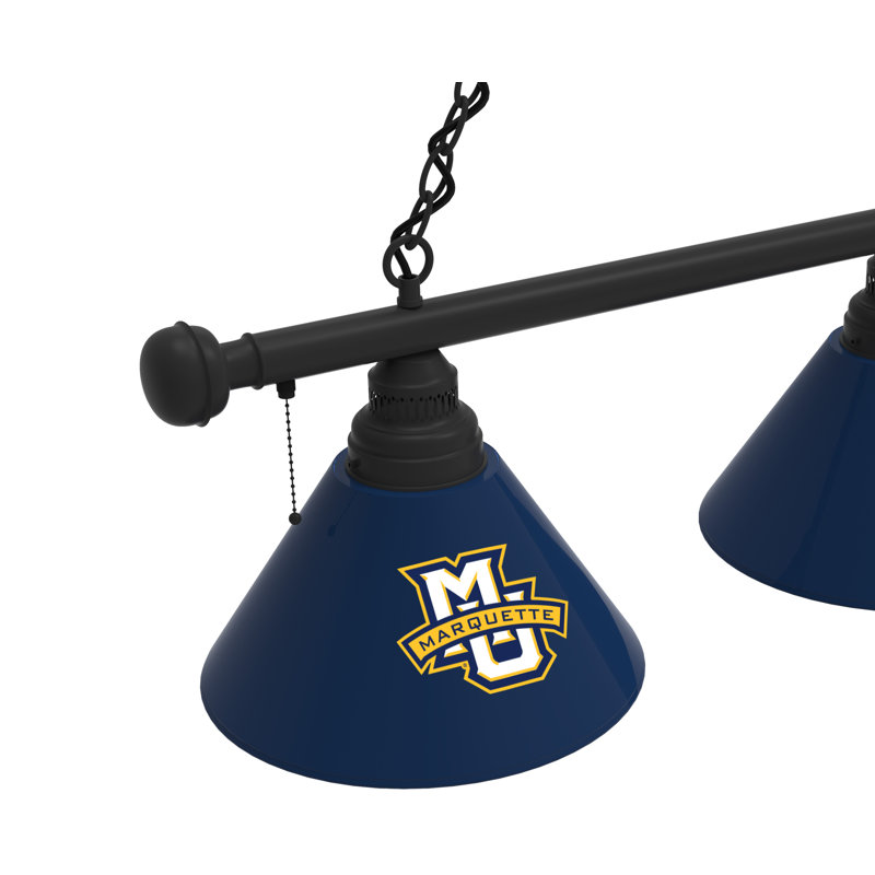 3 - Light Pool Table Lights Pendant, Black, Marquette Golden Eagles