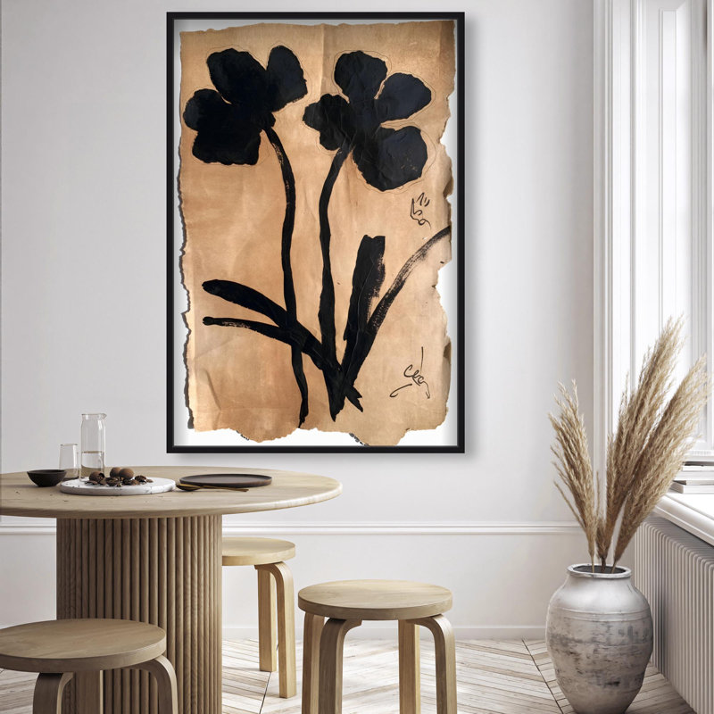 Oliver Gal Artistry in Bloom II Abstract Floral - Luxury Shadowbox Framed Wall Art, 31.5" H x 21.5" W, Black