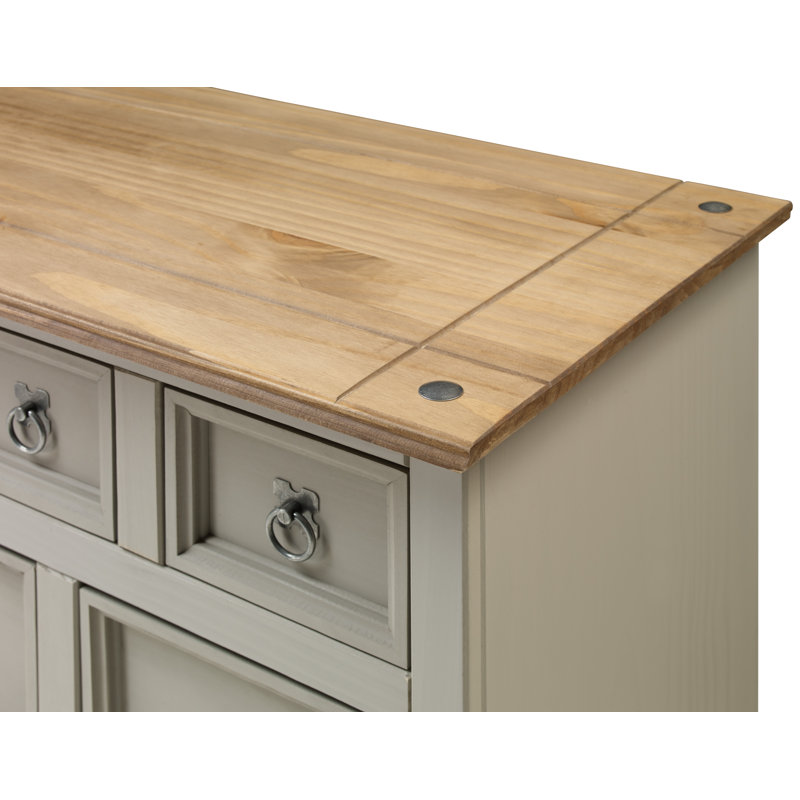 Palmea 103cm Solid Wood Sideboard, Grey