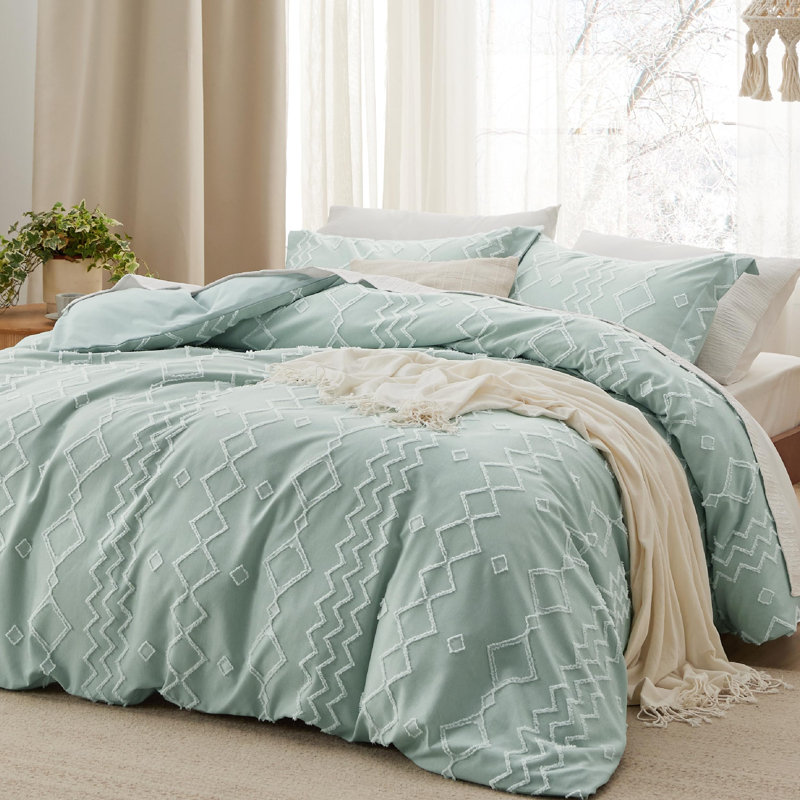 Housse de couette Essential Essential Bedure Shabby Elegance, Housse de couette grand et 2 taies décoratives, Beige
