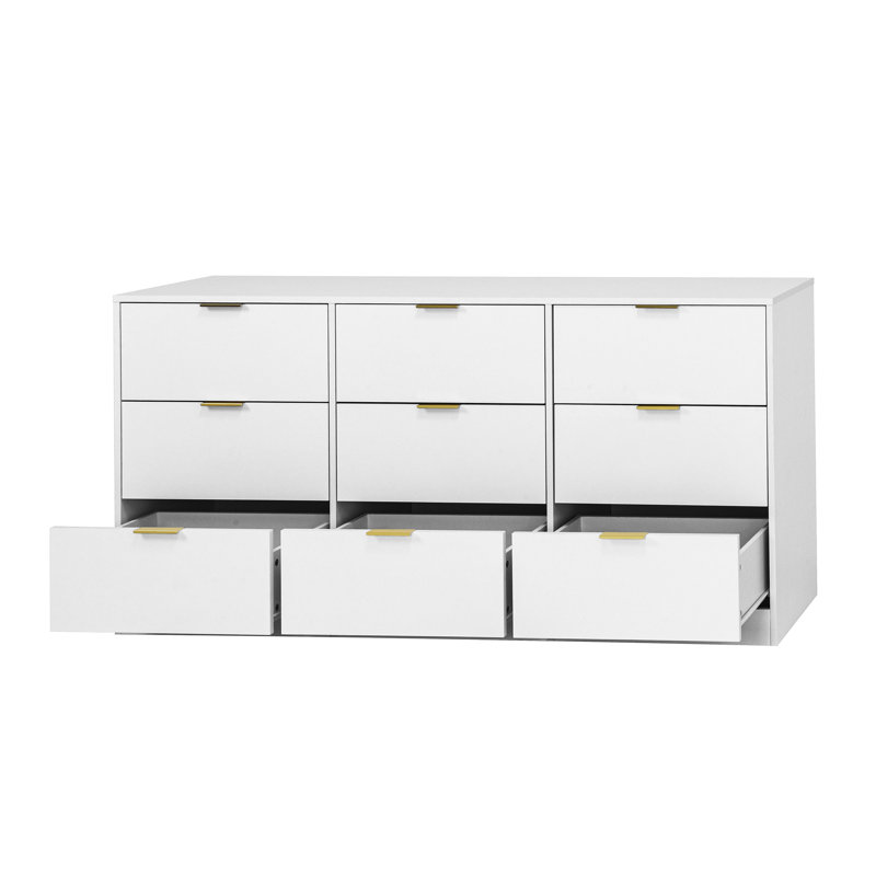 White 9 Drawer Dresser