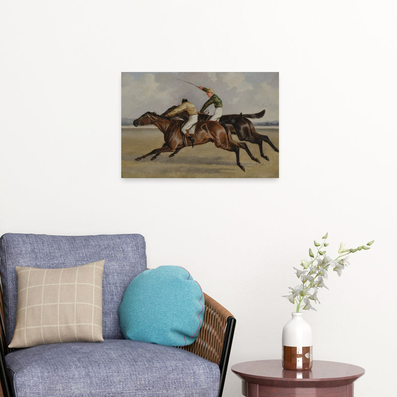 Horse Race Finish Classic Contemporary Horse Wall Art Print 1 Piece Wrapped Canvas Wall Art, 40.64cm H x 60.96cm W
