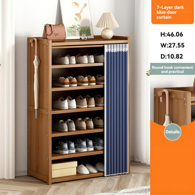 Armoire à chaussures d'entrée, rangement multicouche, armoire à chaussures en bois massif à l'épreuve de la poussière