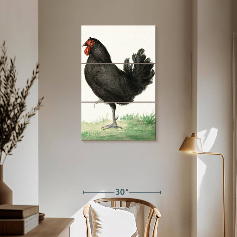 Brampt Standing Black Chicken, 57" H x 36" W