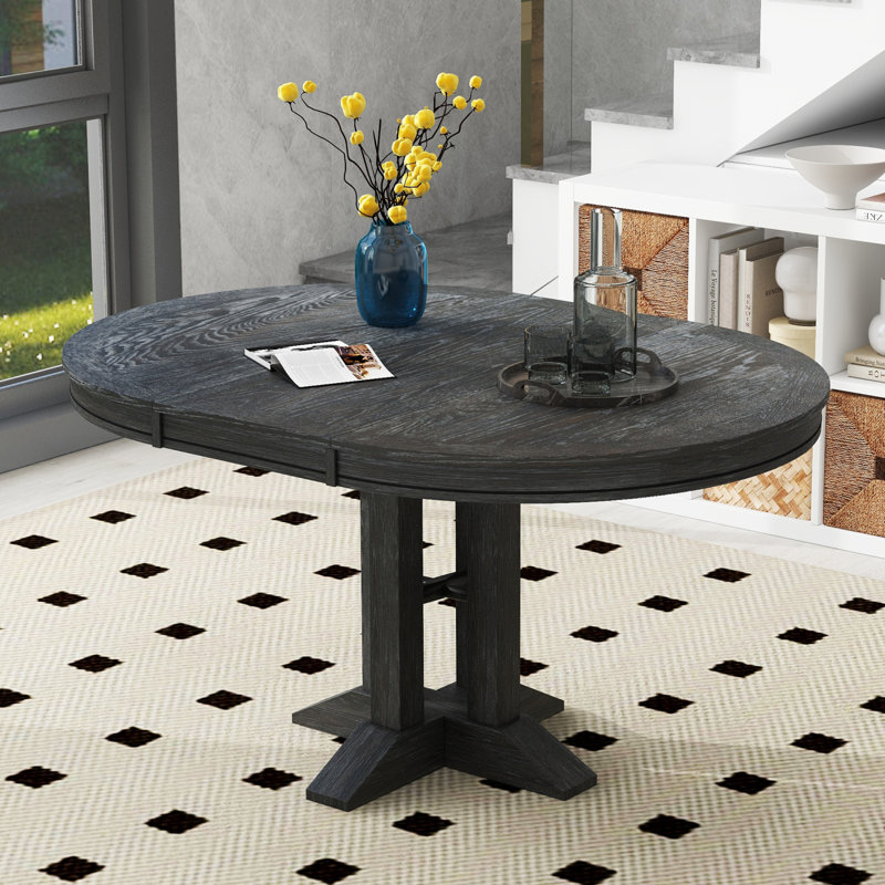 Table de salle à manger extensible Farmhouse, Noir