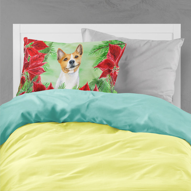 Taie d’oreiller poinsettas, Basenji