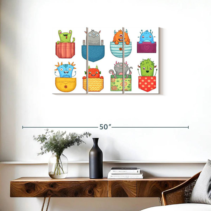 Ashelle Pocket Monsters, 36" H x 57" W