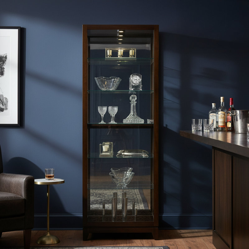 Luke V Lighted Curio Cabinet, Espresso