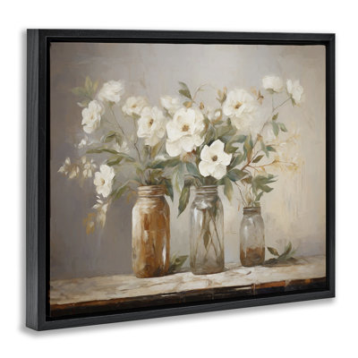 "Country Magnolia Jars", art mural encadré par Ramona Murdock